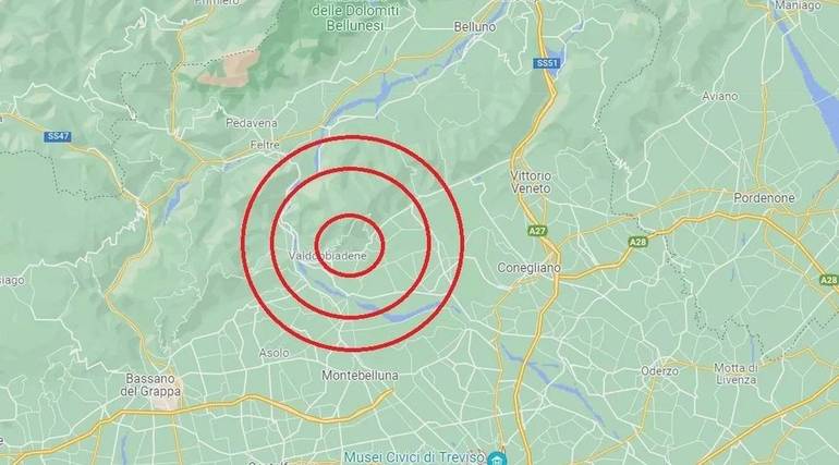TREVISO: terremoto con epicentro Miane