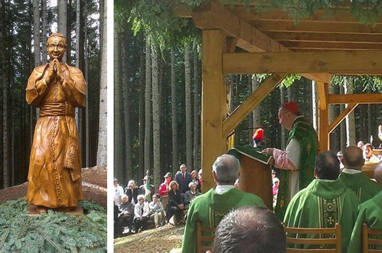 Mons. Parolin inaugura a Lorenzago di Cadore un Santuario all'aperto dedicato a San Giovanni Paolo II