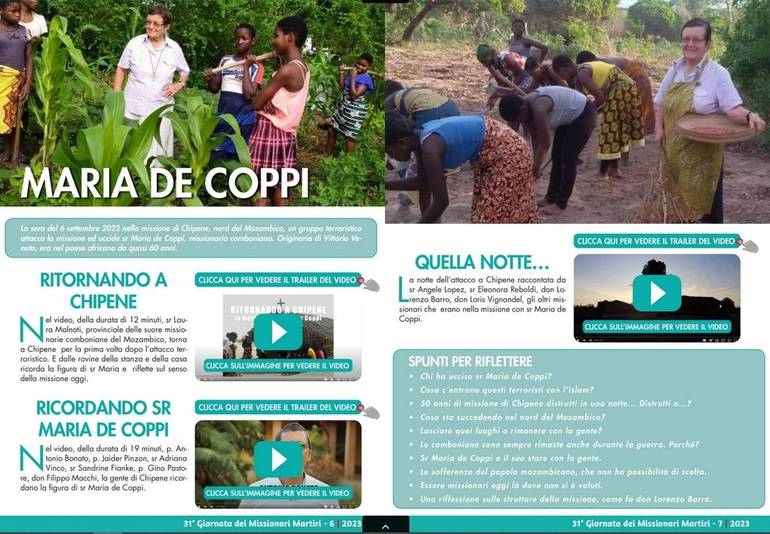 CHIESA: tre video di Missio su suor Maria De Coppi