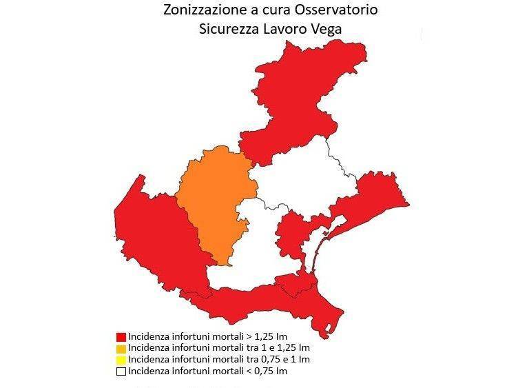 INFORTUNI SUL LAVORO: alla provincia di Treviso la maglia nera in regione per il più elevato numero di denunce