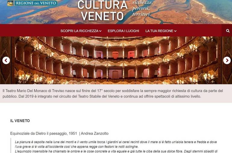 REGIONE. il nuovo portale “Cultura Veneto”