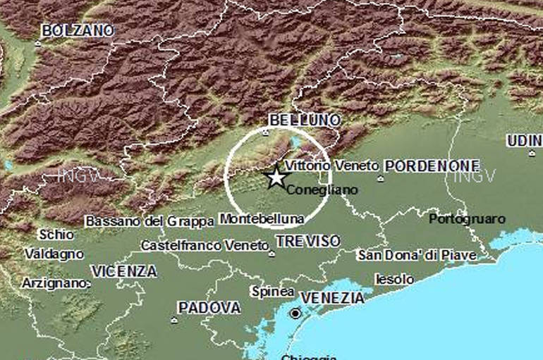 Terremoto di magnitudo 2.1 nella Marca