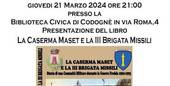 CODOGNÈ: presentazione del libro “La Caserma Maset e la III^ Brigata Missili”