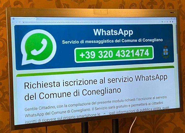 CONEGLIANO: attivato servizio WhatsApp comunale