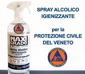 TREVISO: le prime 1.000 bottiglie di spray igienizzante Maxi Grado